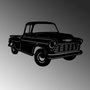 Wallity Chevy 3200 Pickup Escultura de Pared de Metal Negra